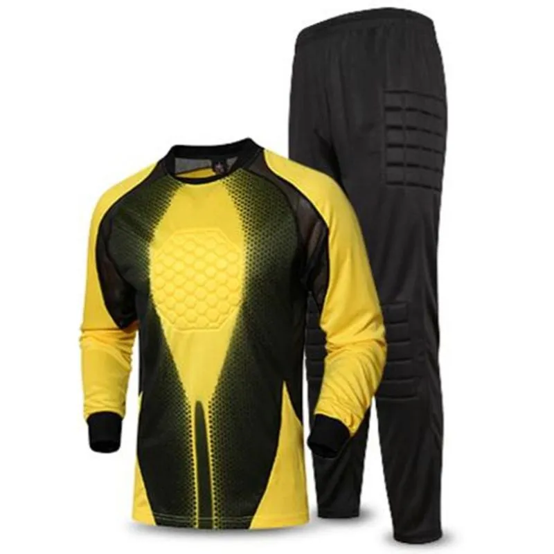 Men's Professional Soccer Goalkeeper Uniform Sponge Protection Jersey and Pants for Goaltenders