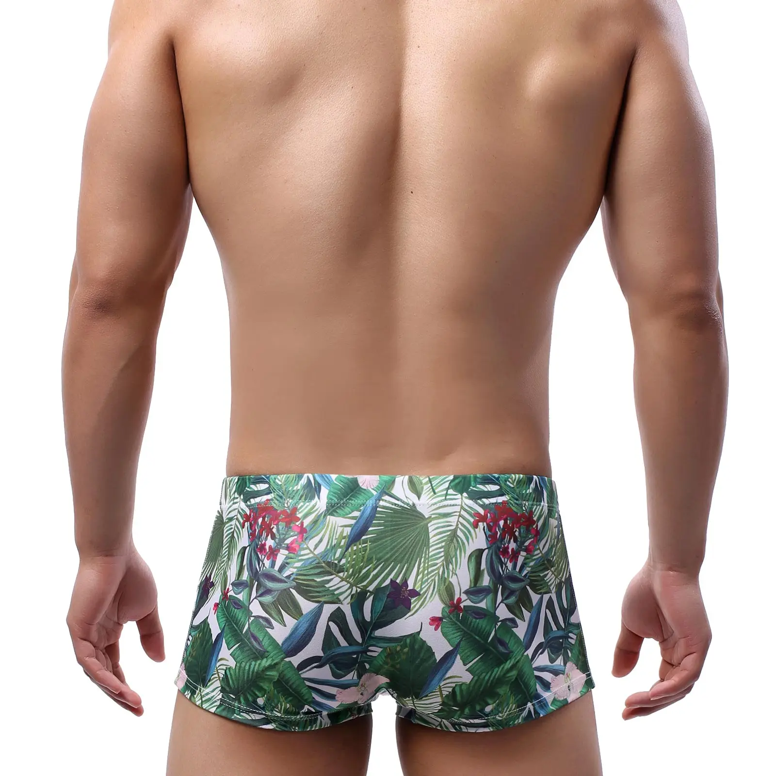Men's Swimwear Boxer Shorts Sexy Low-Waist Swim Trunks Bathing Suit