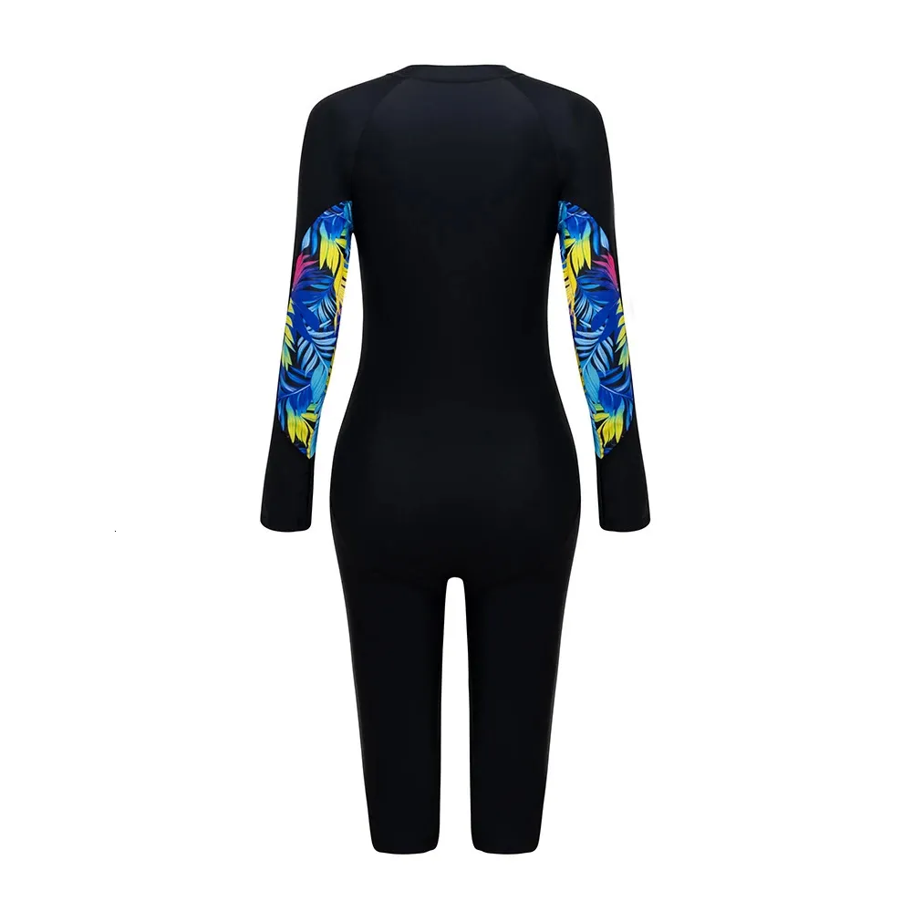 Women's One-Piece Swimsuit Sport Style Long Sleeve Bathing Suit Female Beachwear Surfing Diving Swimwear