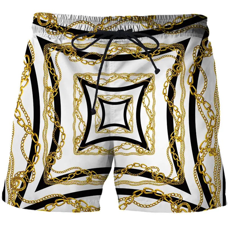 3D Printing Shorts Men Vacation Swim Trunks Casual Gym Surf