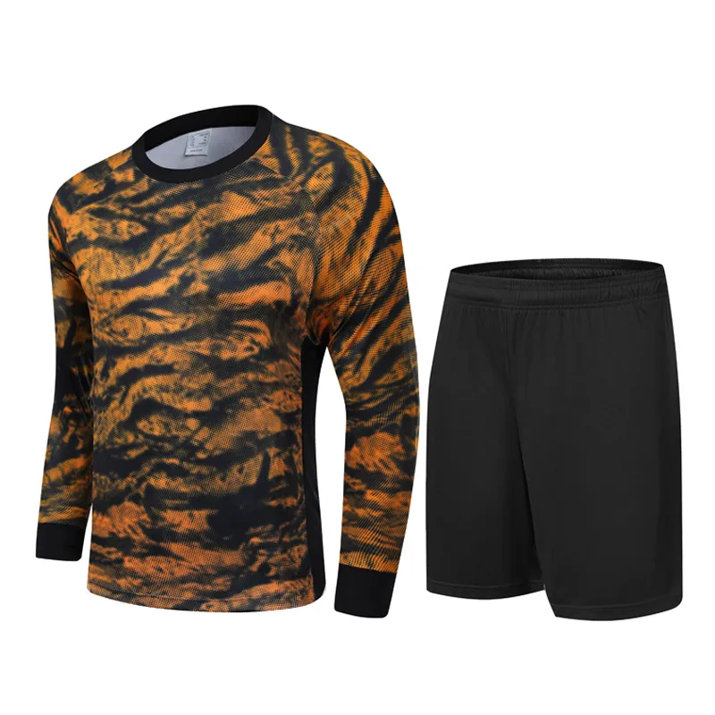 Adult Men's Goalkeeper Uniform Set Professional Soccer Jersey with Sponge Protection Shirt and Shorts