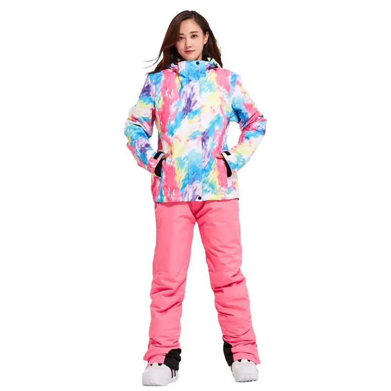 Women's Thick Warm Ski Suit Waterproof Windproof Jacket And Pants Set Winter Outdoor Snow Wear