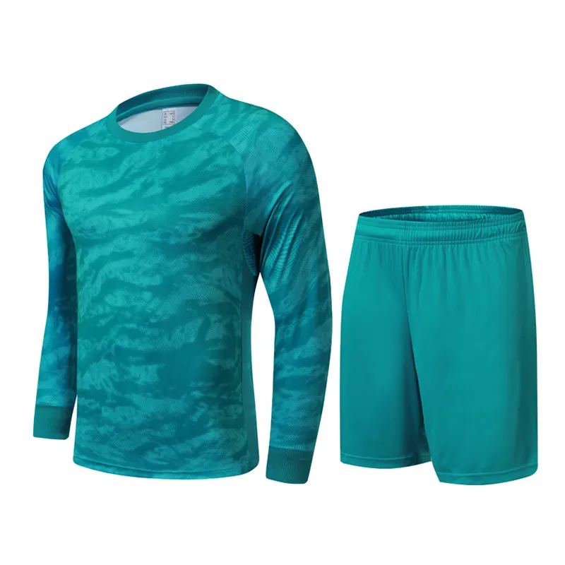 Adult Men's Goalkeeper Uniform Set Professional Soccer Jersey with Sponge Protection Shirt and Shorts