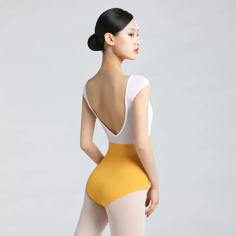 Women's Ballet Jumpsuit Short-Sleeve Stage Dancewear Adult Dance Gymnastics Costume