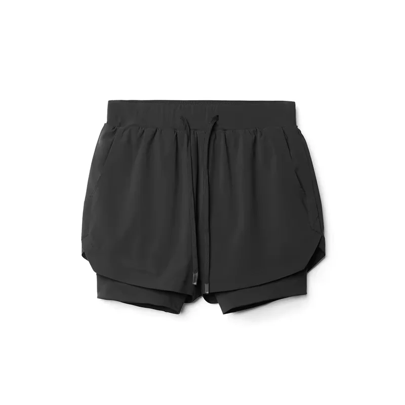 Double-Layer Sport Shorts for Men, Quick Drying Fitness, Gym, Beach Running Shorts
