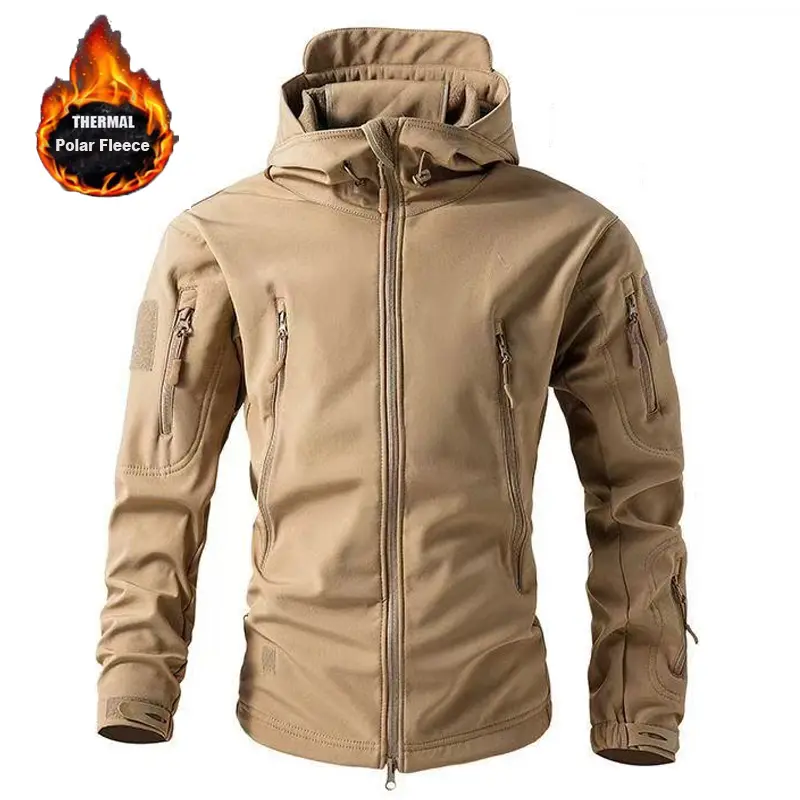 Men's Winter Autumn Softshell Fleece Jackets Water...