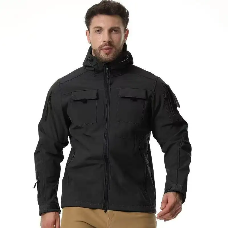 Men's Winter Fashion Thick Multi-Pocket Warm Windp...