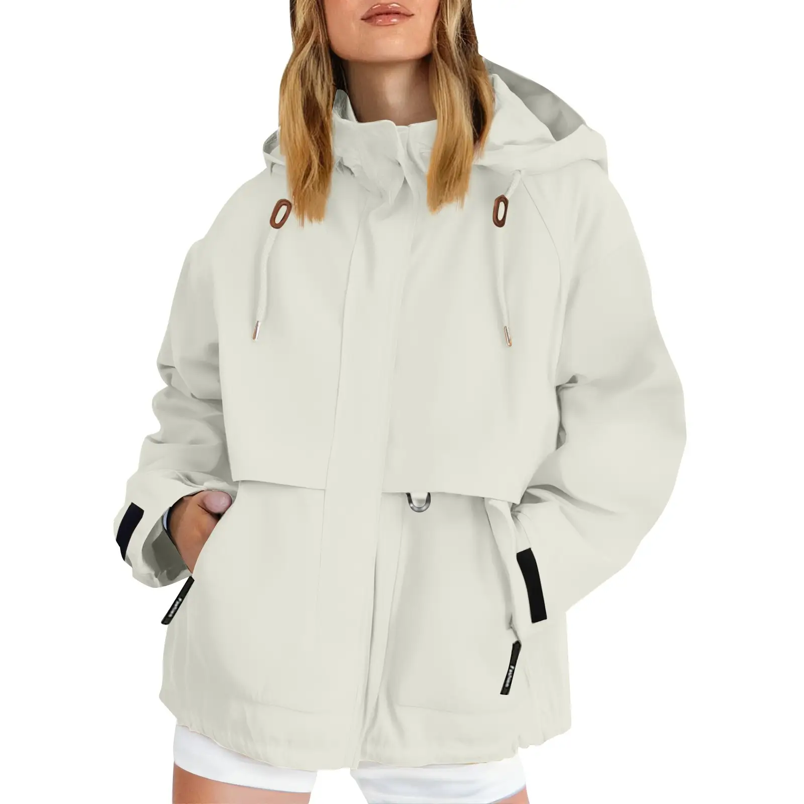 Fashion Women Zipper Hooded Jacket Spring Autumn S...