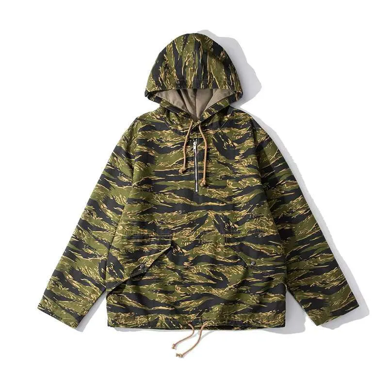 Men Hooded Windbreaker Coat Camping Hiking Hunting Outdoor Trekking Jacket
