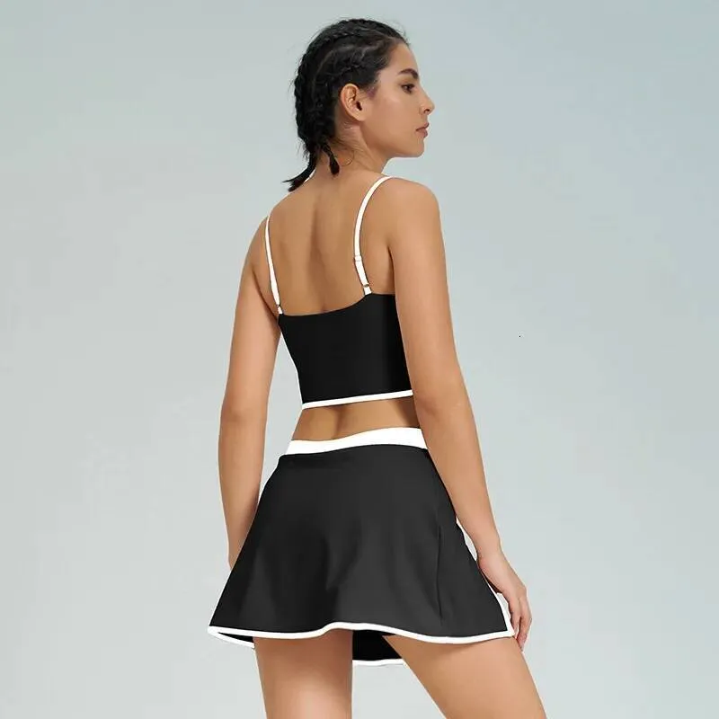 2PCS Tennis Set for Women Sports Bra, Badminton Skirt, Sportswear for Workout, Running, Gym, and Athletic Wear