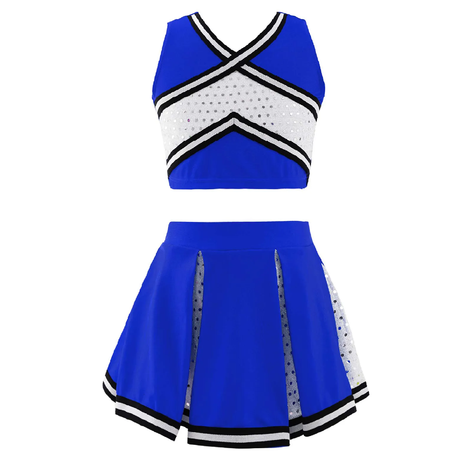 Cheer Dance Outfit Set Top And Skirt Cheerleading Performance Wear