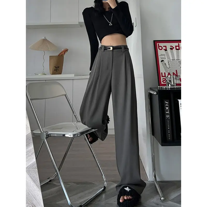 Elegant for Women High Waist Wide Leg Fashion Trousers with Pockets