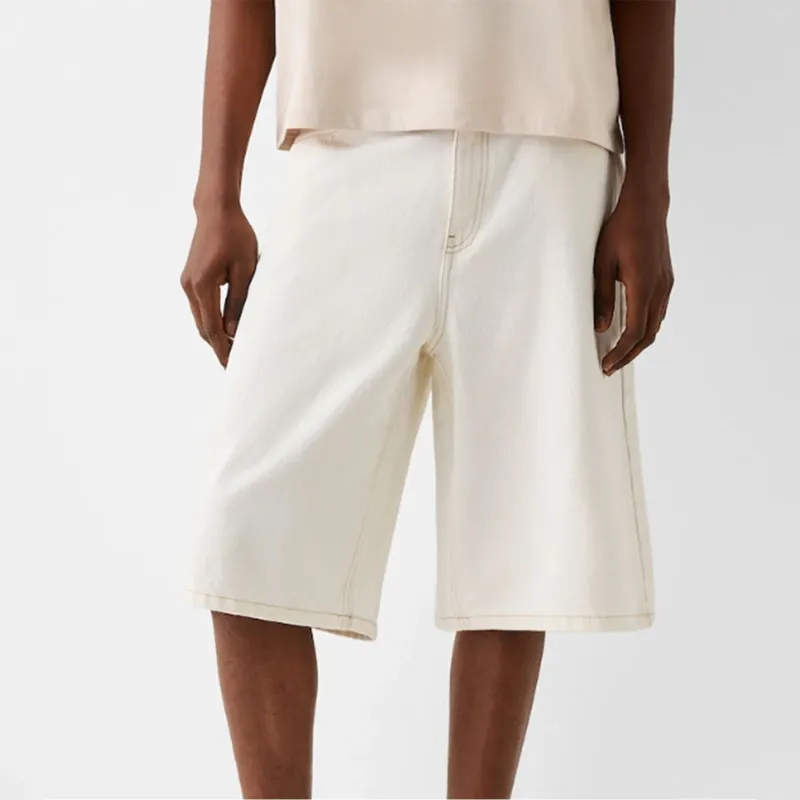 Men's Jeans Baggy Shorts For Men Casual Loose Fit Wide Leg Denim Short Male Streetwear