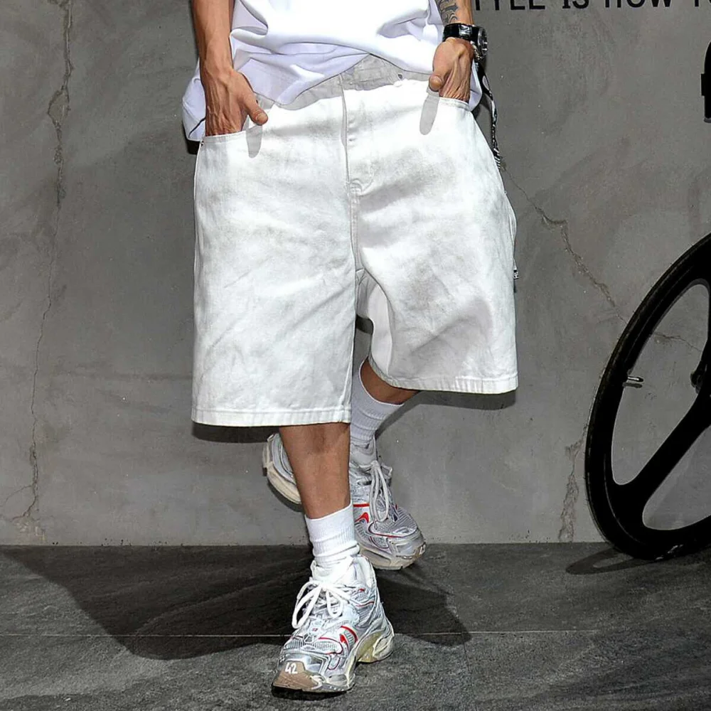 High Quality Streetwear White Jorts Men Clothes De...