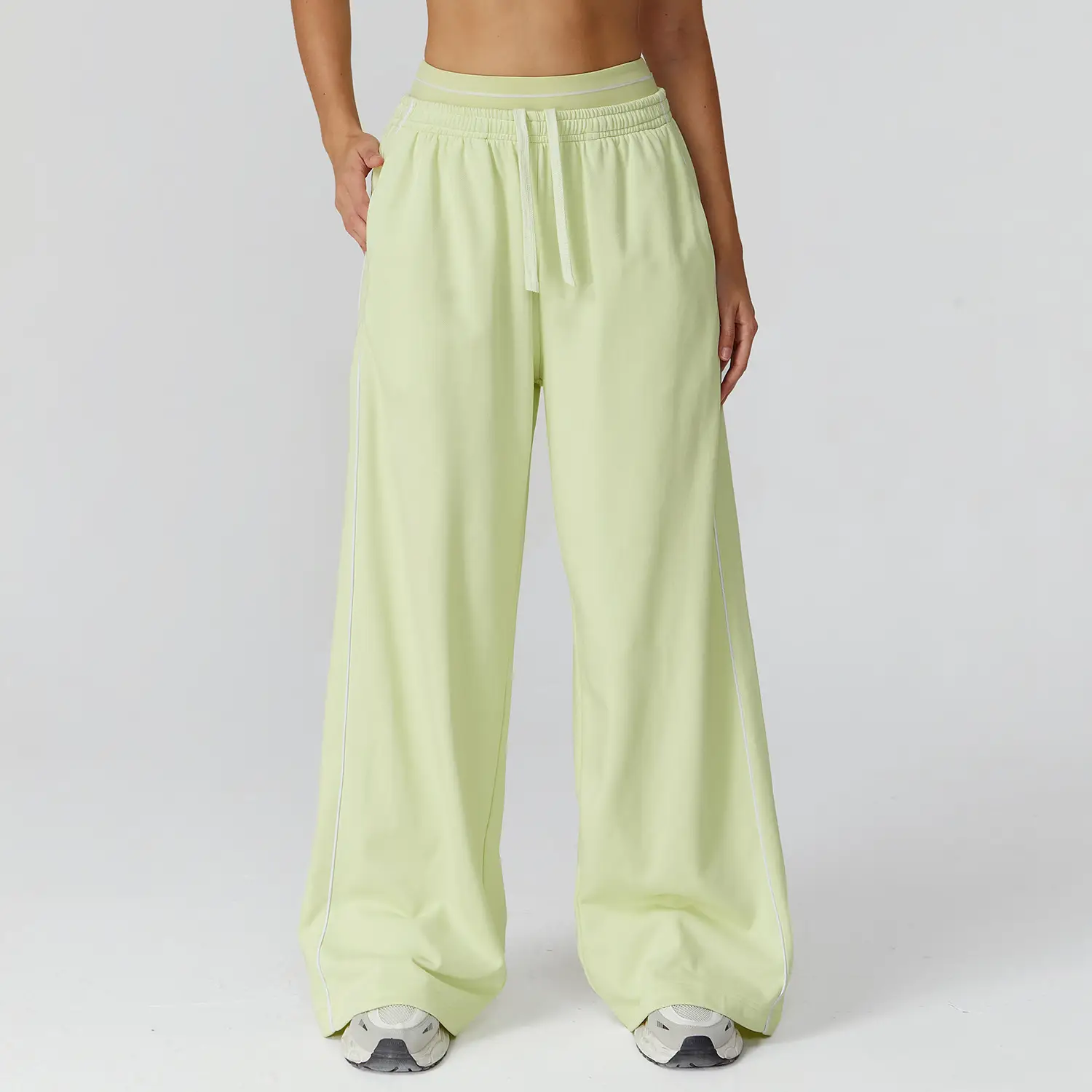 Sports Sweatpants Women Pants Loose High Waisted Straight Sweatpants With Pockets Outdoor Fitness Pants
