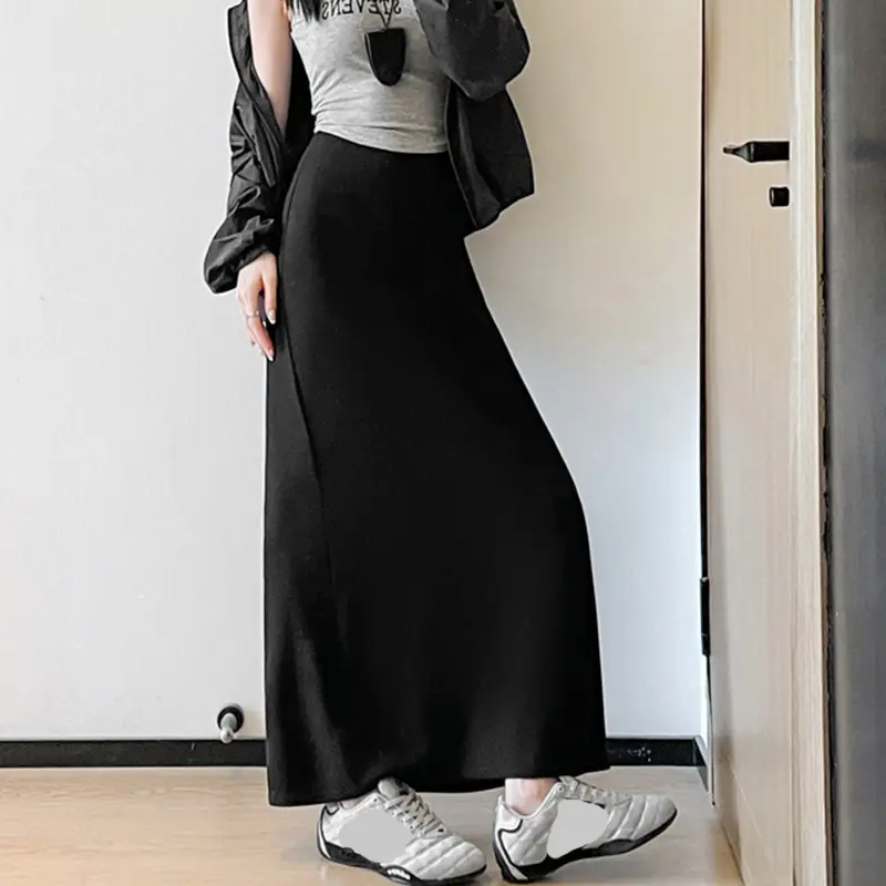 A-Line Long Skirt Women's Fashionable Hip-Lifting ...