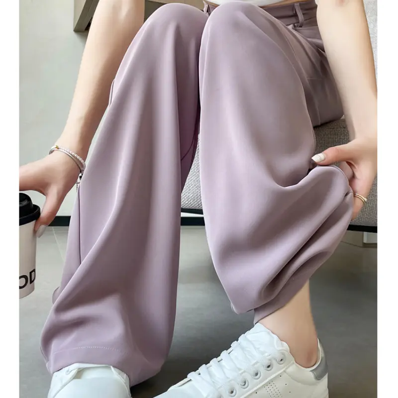 Wide Leg Pants for Women Elegant Solid Women's Casual Loose Pants Female