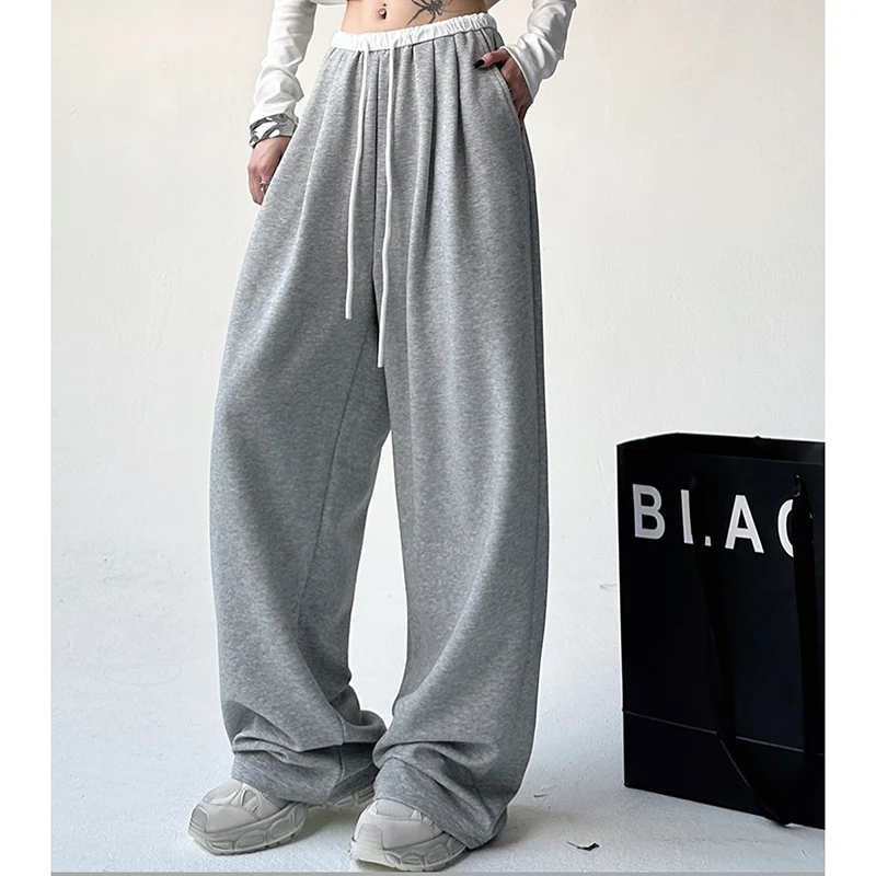 Women Streetwear High Waisted Sweatpants Lady Hip Hop Style Baggy Trousers