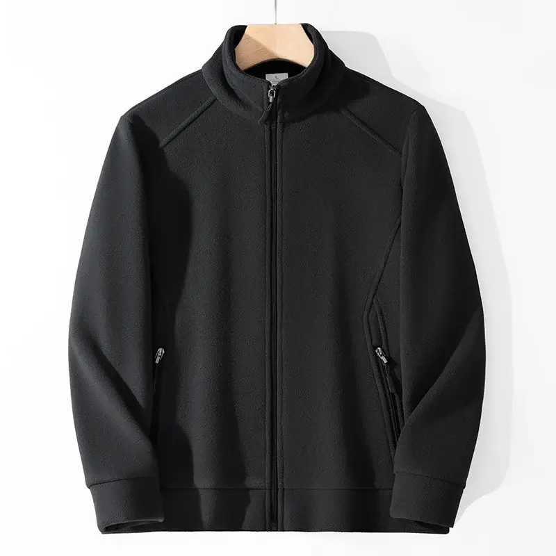 Men's Hooded Jacket Casual Cardigan Top Autumn And Winter Polar Fleece Jacket