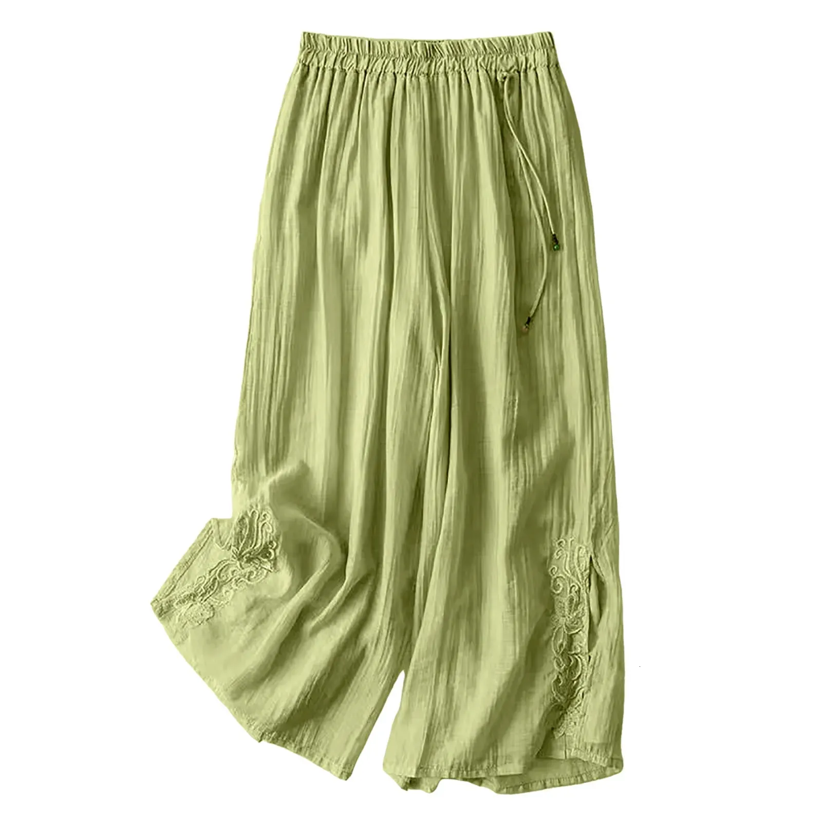 Women Wide Leg Pants Casual Elastic Waist Loose Comfy Baggy Trousers