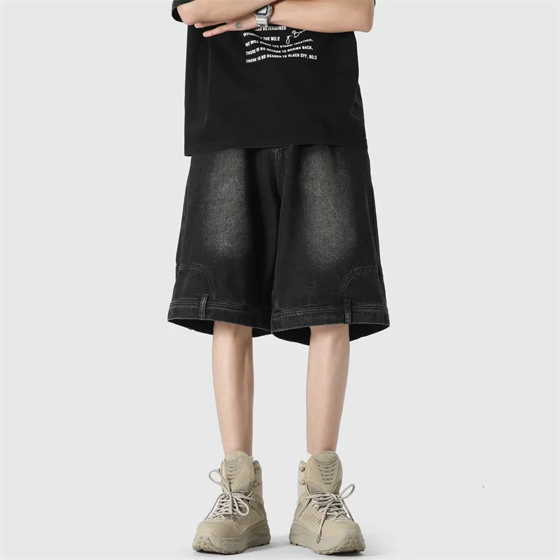 Inverted Denim Shorts For Men Summer Loose Casual ...