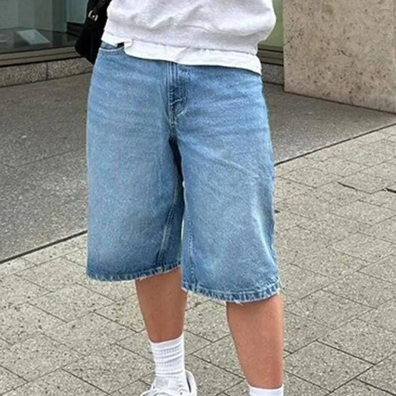 Men's Jeans Baggy Shorts For Men Casual Loose Fit Wide Leg Denim Short Male Streetwear