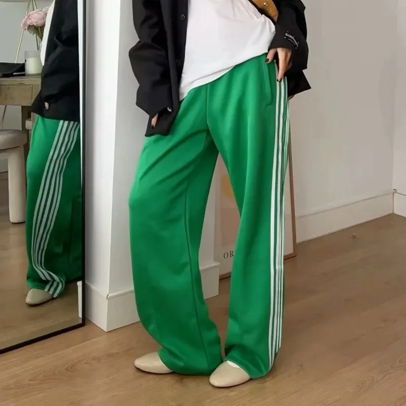 Elastic Waist Drawstring Straight Trousers Women's...