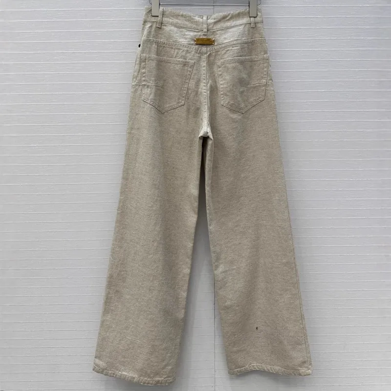 Solid Color Mid High Waisted Jeans For Women Slim and Versatile Straight Leg Pants