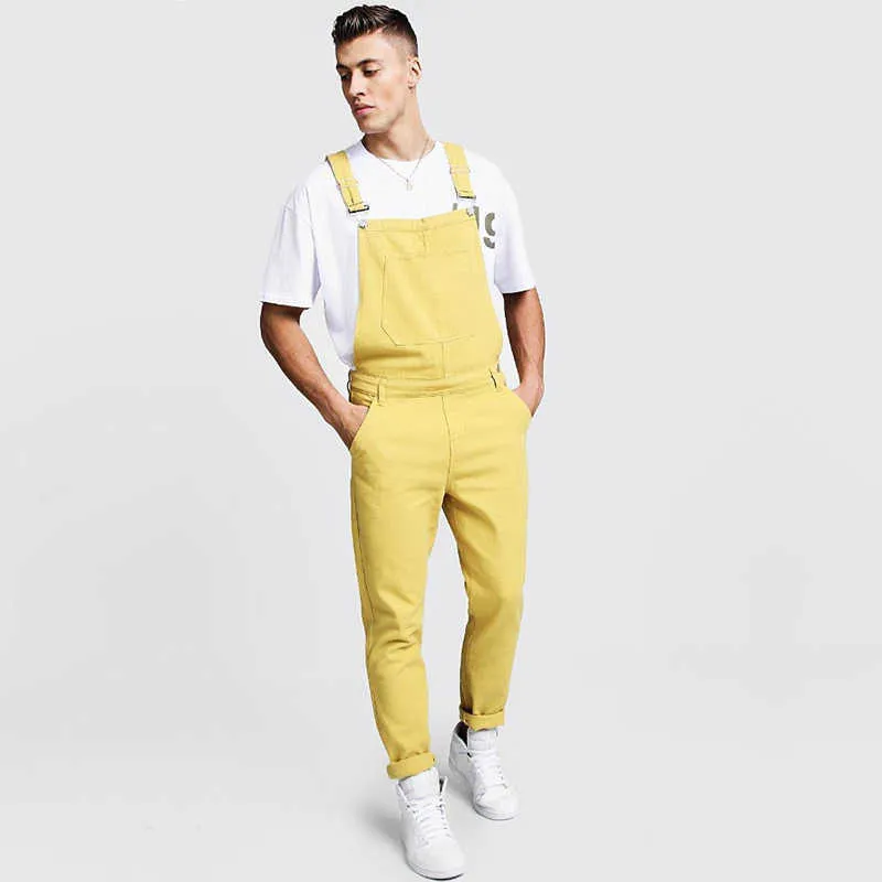 Men Denim Pants Men Overalls Vintage Slim Fit Man's Clothing Homme Jumpsuit Trousers