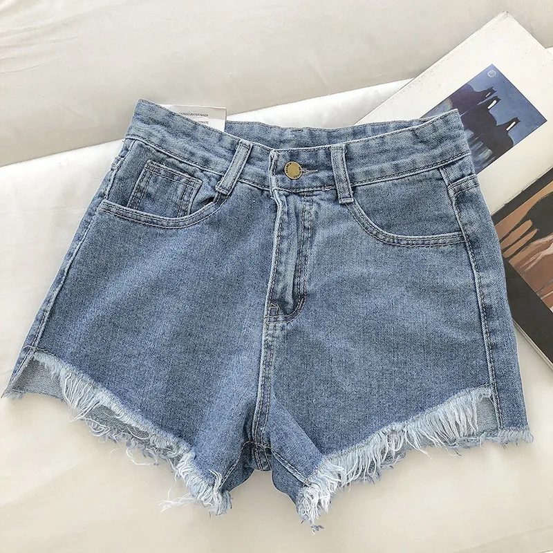 Denim Shorts Fashion Women Button High Short Pants Female Clothes