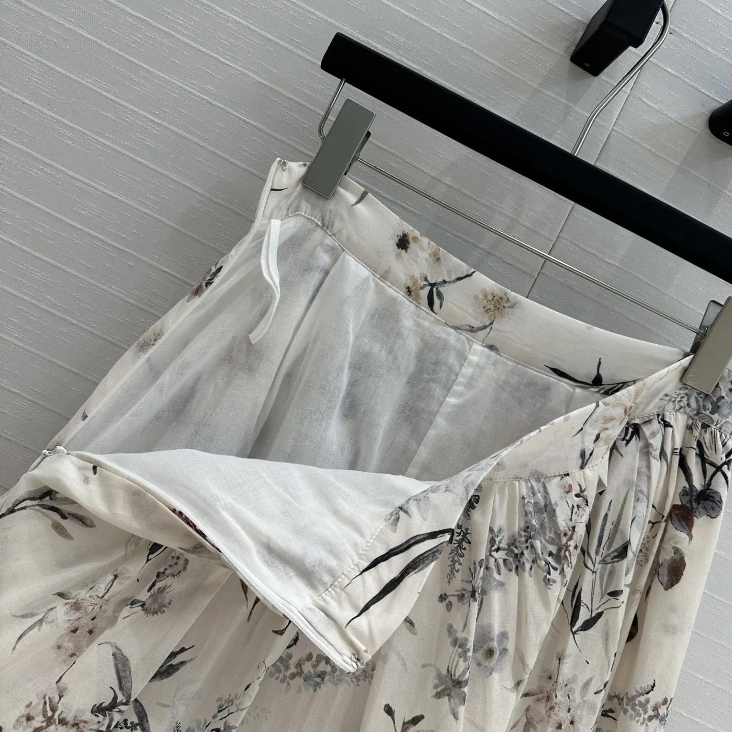 Summer Printed Pleated Long Skirt With Floral Patterns For Vacation Women's Clothing