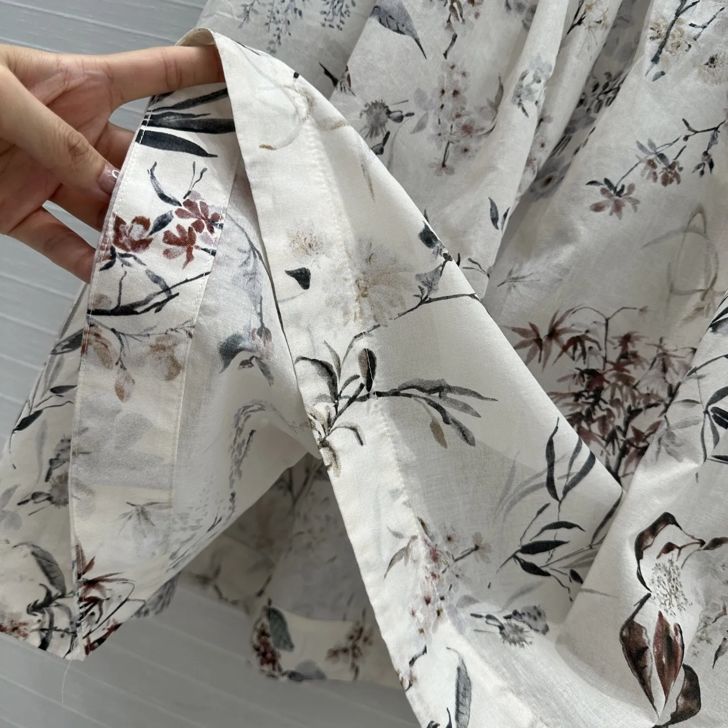 Summer Printed Pleated Long Skirt With Floral Patterns For Vacation Women's Clothing