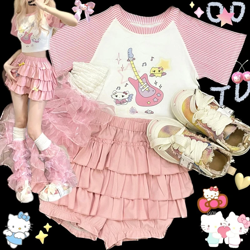 Sweet Ruffle Mini Skirt Women Kawaii Lolita Bow A-Line Skirts