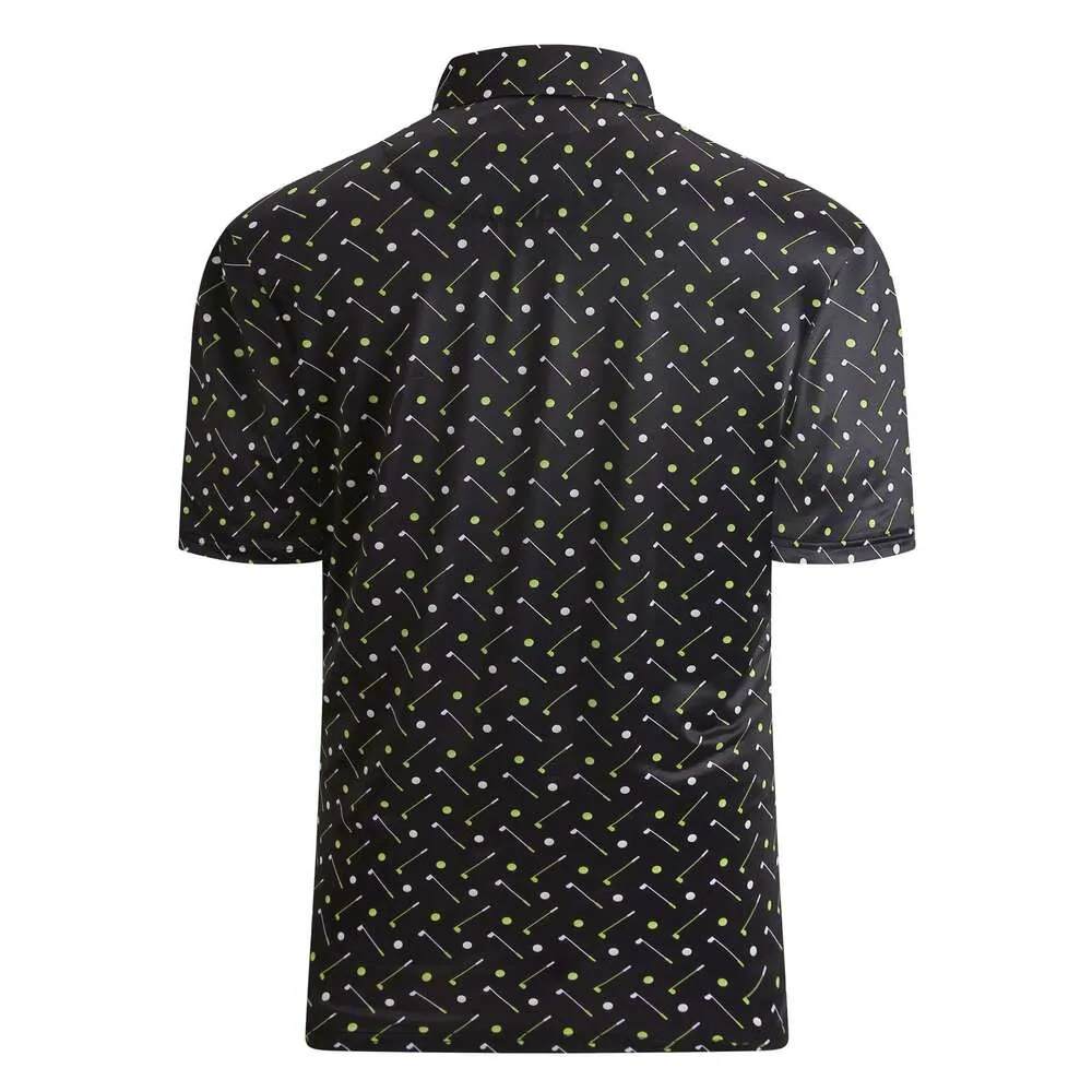 Men Polo Men Golf Shirt Moisture Wicking Quick-Dry Print Performance Polo Shirts For Men Polos Shirts Tshirt Casual Tops Clothes Short Sleeve