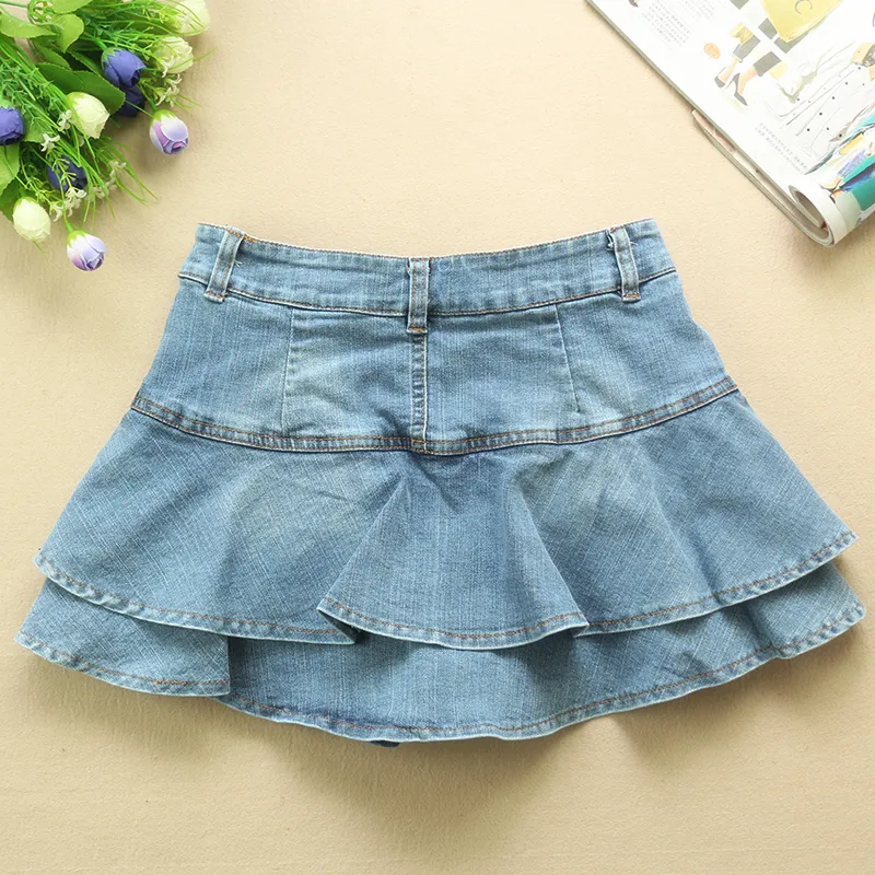 Ruffle Pleated Shorts Skirts Women Spring/Summer Low Waist A Line Denim Skirt Mini Short Jeans Skirts Outdoor Sex Skirt Woman