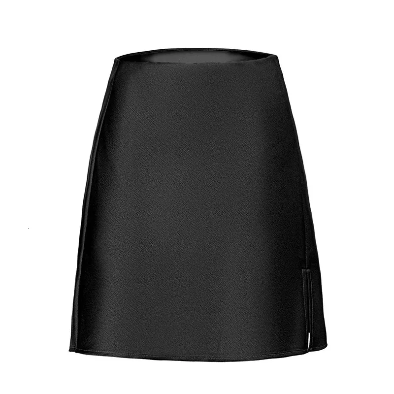 Summer Satin Mini Skirts With Slit For Women A Line Elegant Short Skirt Women's