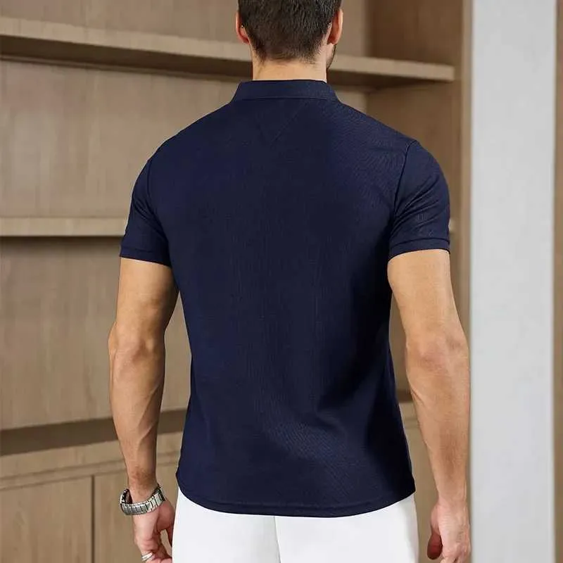 Men Casual Short Sleeved Polo Business Summer Comfortable Paradigm Polos