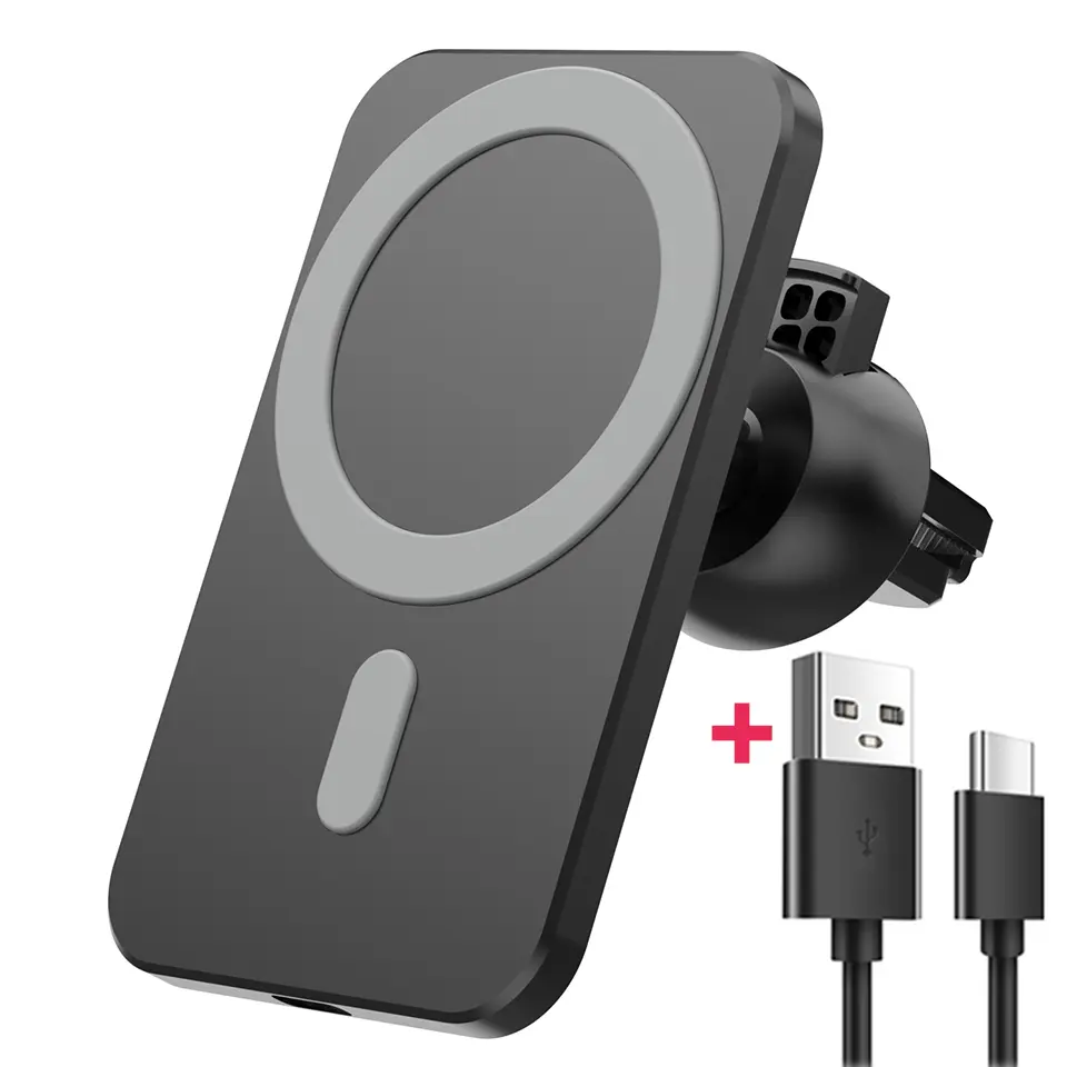 Wireless Charger Magnetic Car Phone Holder Fast Charging Induction Adapter
