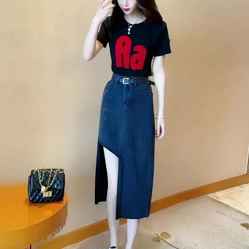High Waist With Pocket Jeans Skirts For Women Midi Zipper Woman Denim Skirt Long Vintage Premium Casual