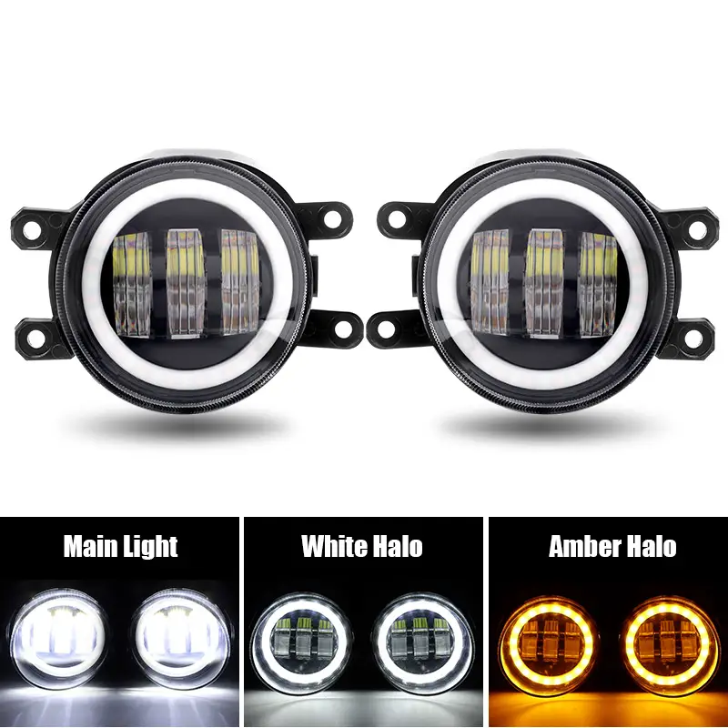 Led Fog Lights Daytime Running Lights Angel Eye Fo...