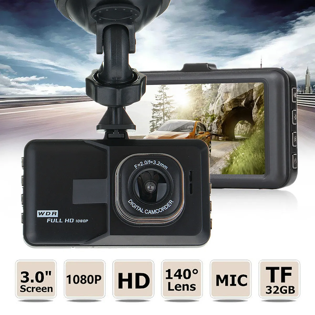 Full HD 1080P Dash Cam Video Recorder Driving For ...