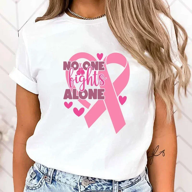 Letter Print T-Shirt Woman's Casual Tops Summer Cool Tops