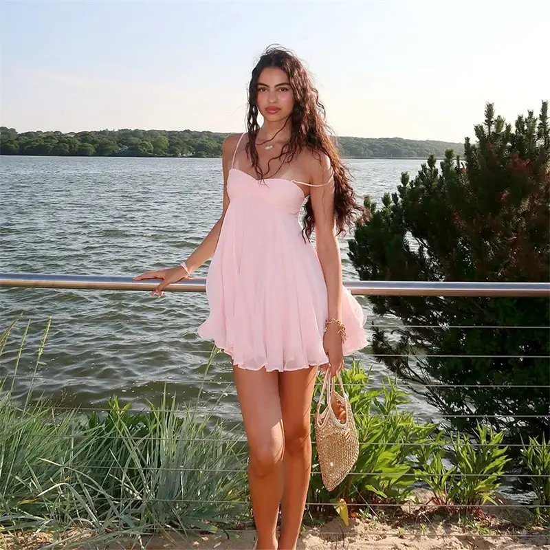 Fashion Sexy Dress Women's Slim Off-Shoulder Suspender Dress