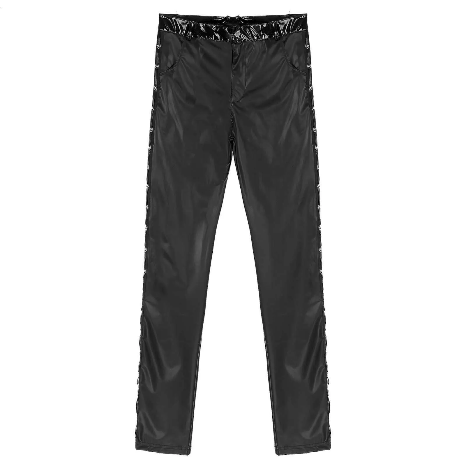 Men's Leather Pants Tight Fitting And Elastic PU Leather Pants