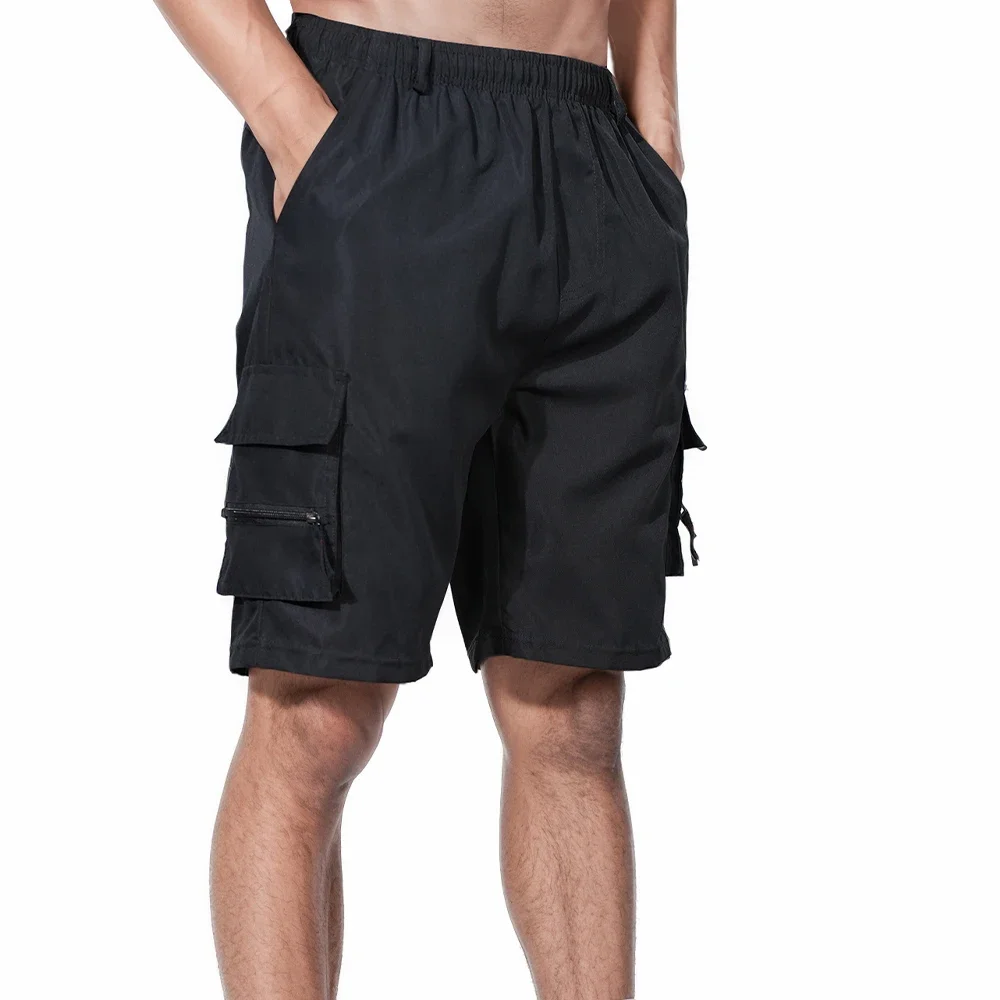 Men's Cargo Shorts Summer Oversized Pants Elastic Waist Trend Multi Pockets Men Clothes