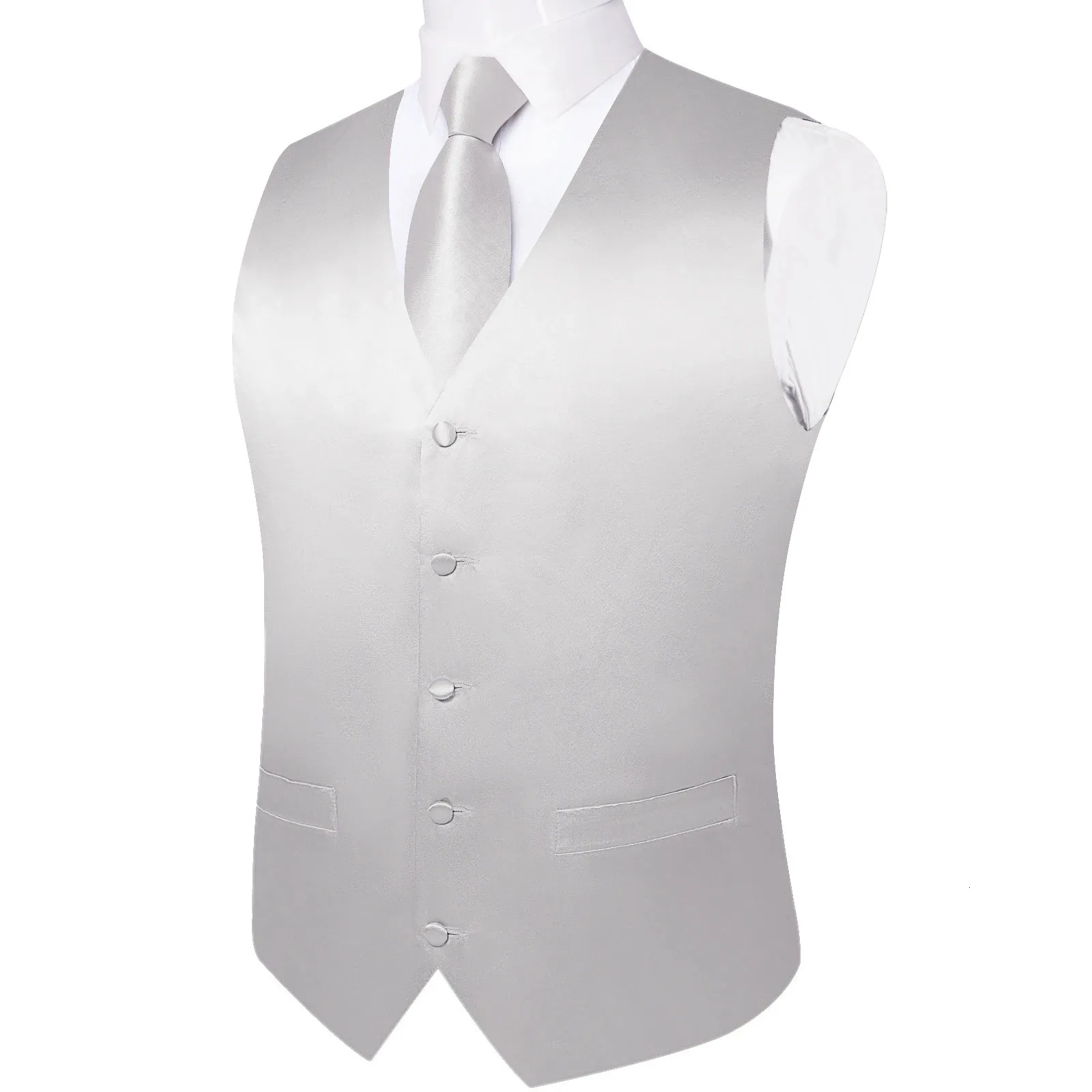 Satin Men's Suit Vest Business Formal Waistcoat Men