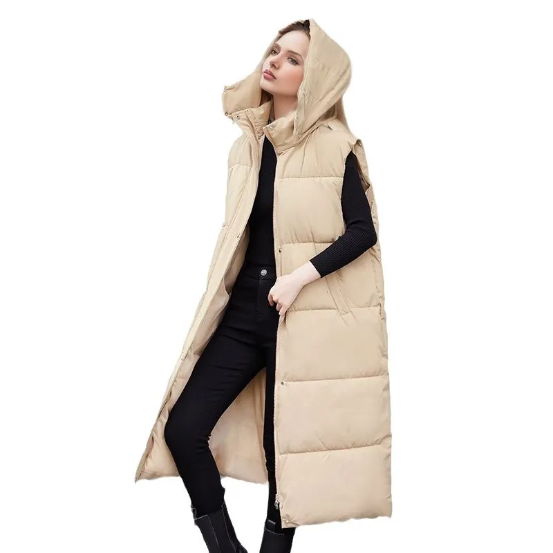 Puffer Vest Long Vest Women Autumn And Winter New Version Loose Sleeveless Down Cotton Jacket Women's Warm Coat Vest Women Clothing
