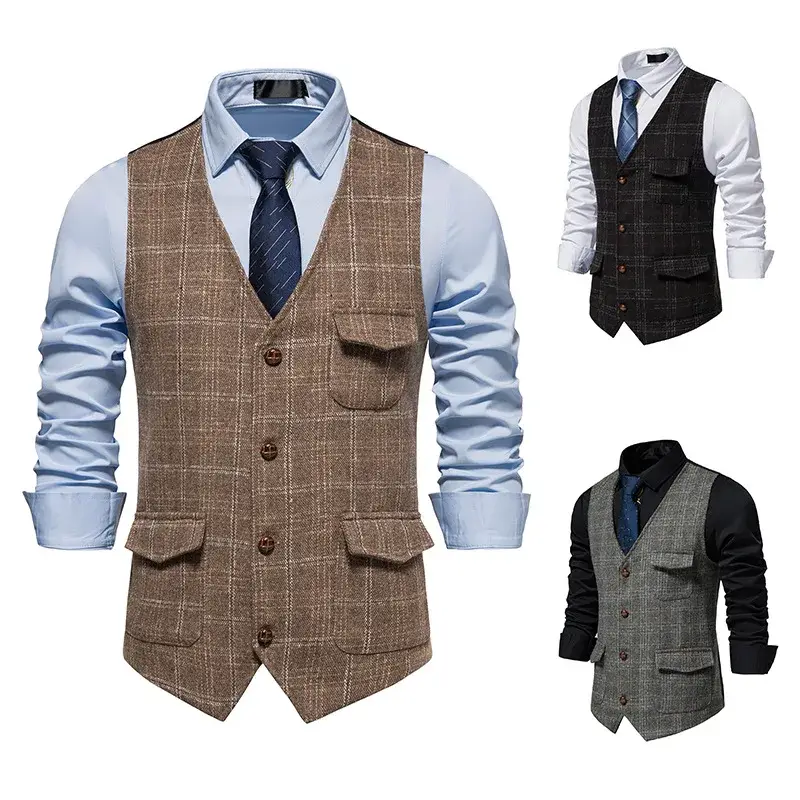 Men's Suit Vest Casual British Style Jacket Youth ...