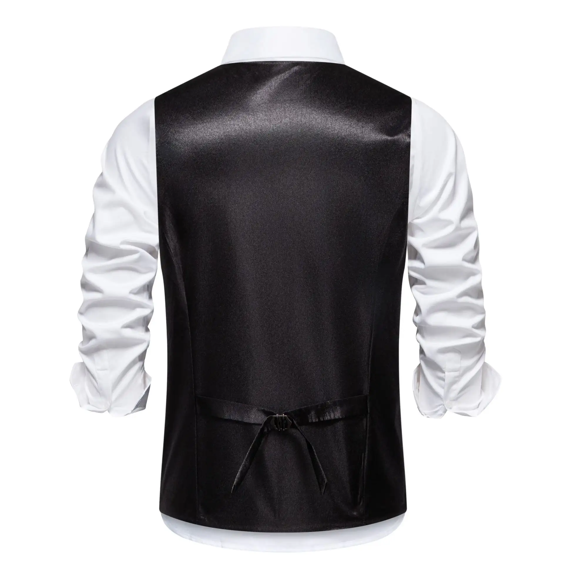 Sleeveless Suit Waistcoat With Sparkling Silver Sequins For Wedding Party Stage Events