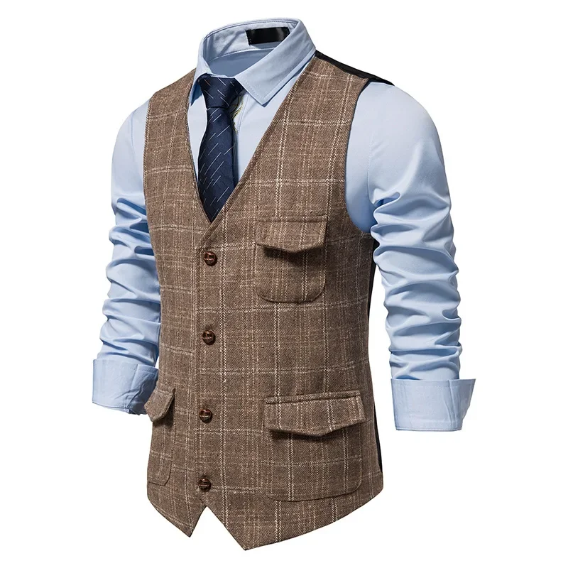 Men's Suit Vest Casual British Style Jacket Youth Slim Fit